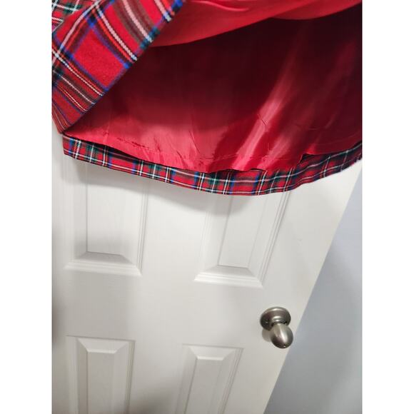 Red Plaid Skirt and Sweater - Picture 3 of 11